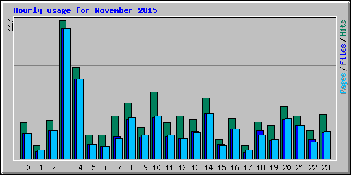 Hourly usage for November 2015