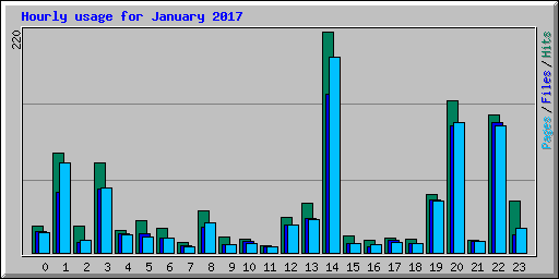 Hourly usage for January 2017