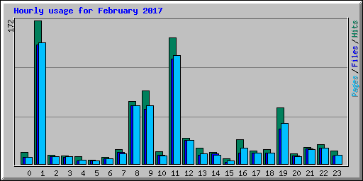 Hourly usage for February 2017