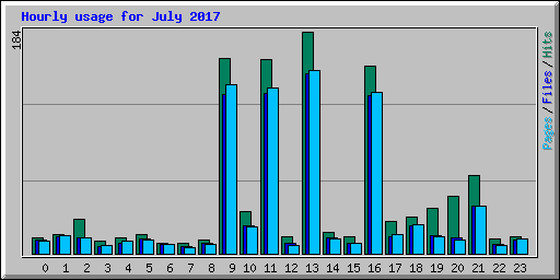 Hourly usage for July 2017