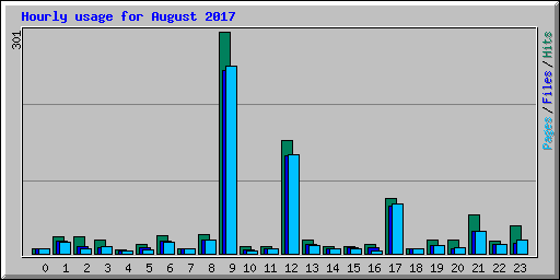 Hourly usage for August 2017