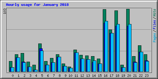 Hourly usage for January 2018