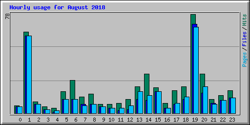 Hourly usage for August 2018