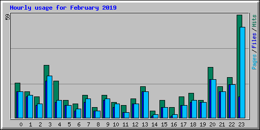 Hourly usage for February 2019