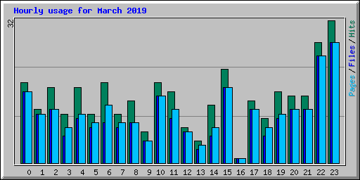 Hourly usage for March 2019