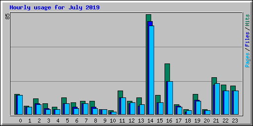 Hourly usage for July 2019